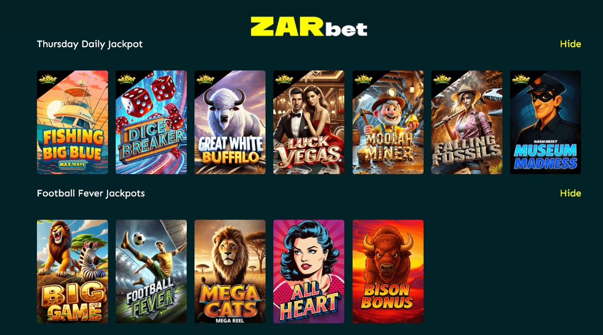 Zarbet jackpots for South African players